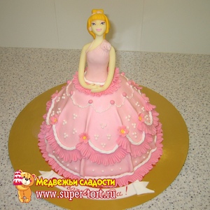  Торт Кукла в розовом платье